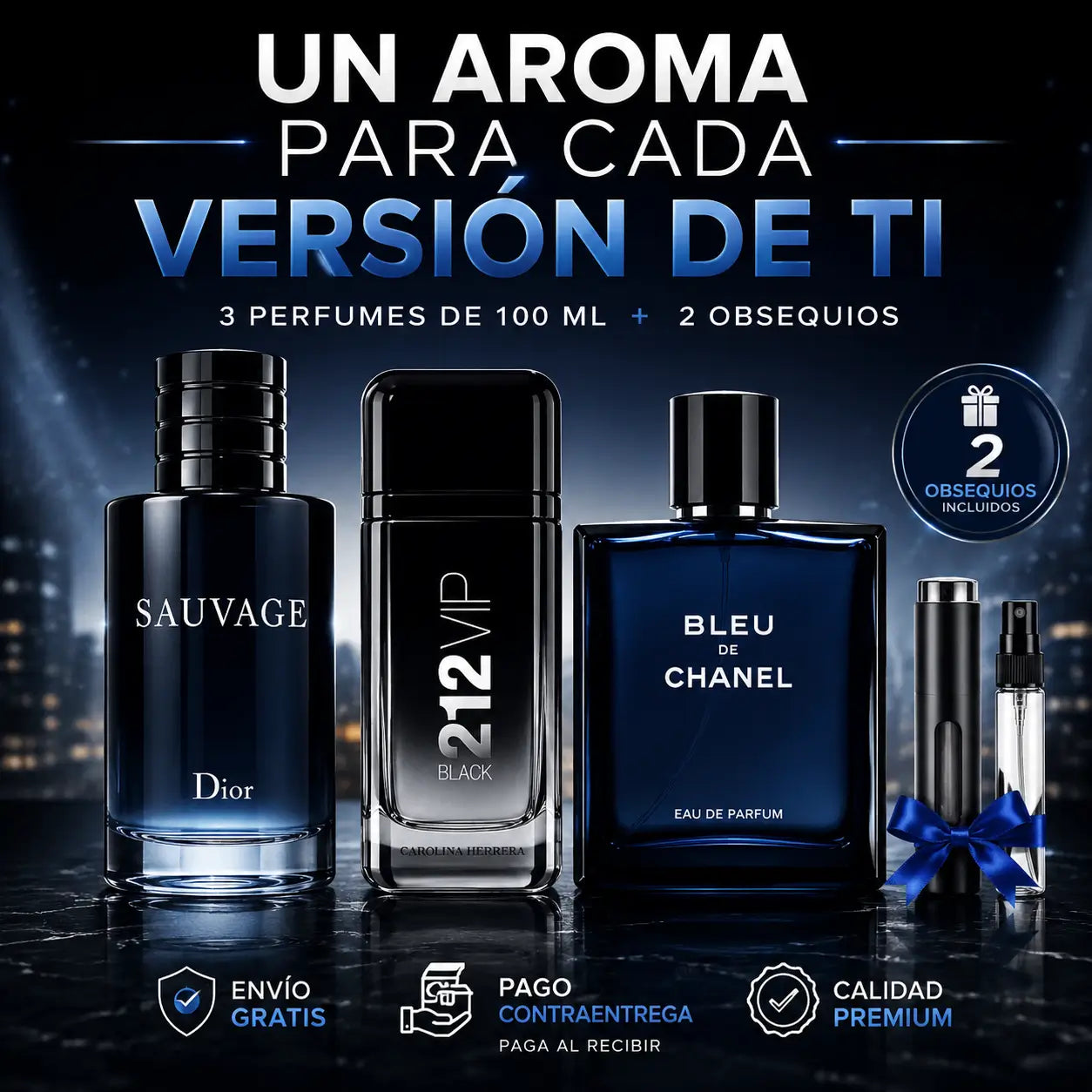 Trío Masculino Importado 3x100ml + 2 Obsequios (Últimas unidades 🚨)
