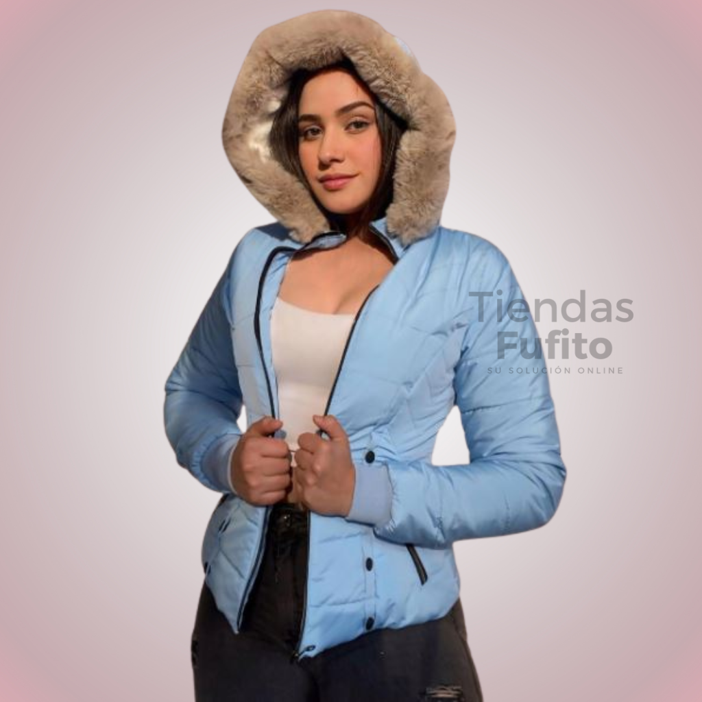 Chaqueta impermeable, forro ovejero, capota peluche removible ✨ Protección, estilo y confort