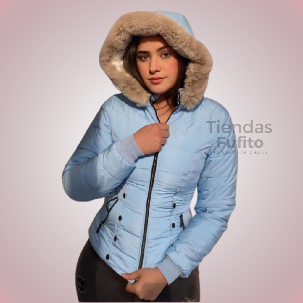 Chaqueta impermeable, forro ovejero, capota peluche removible ✨ Protección, estilo y confort
