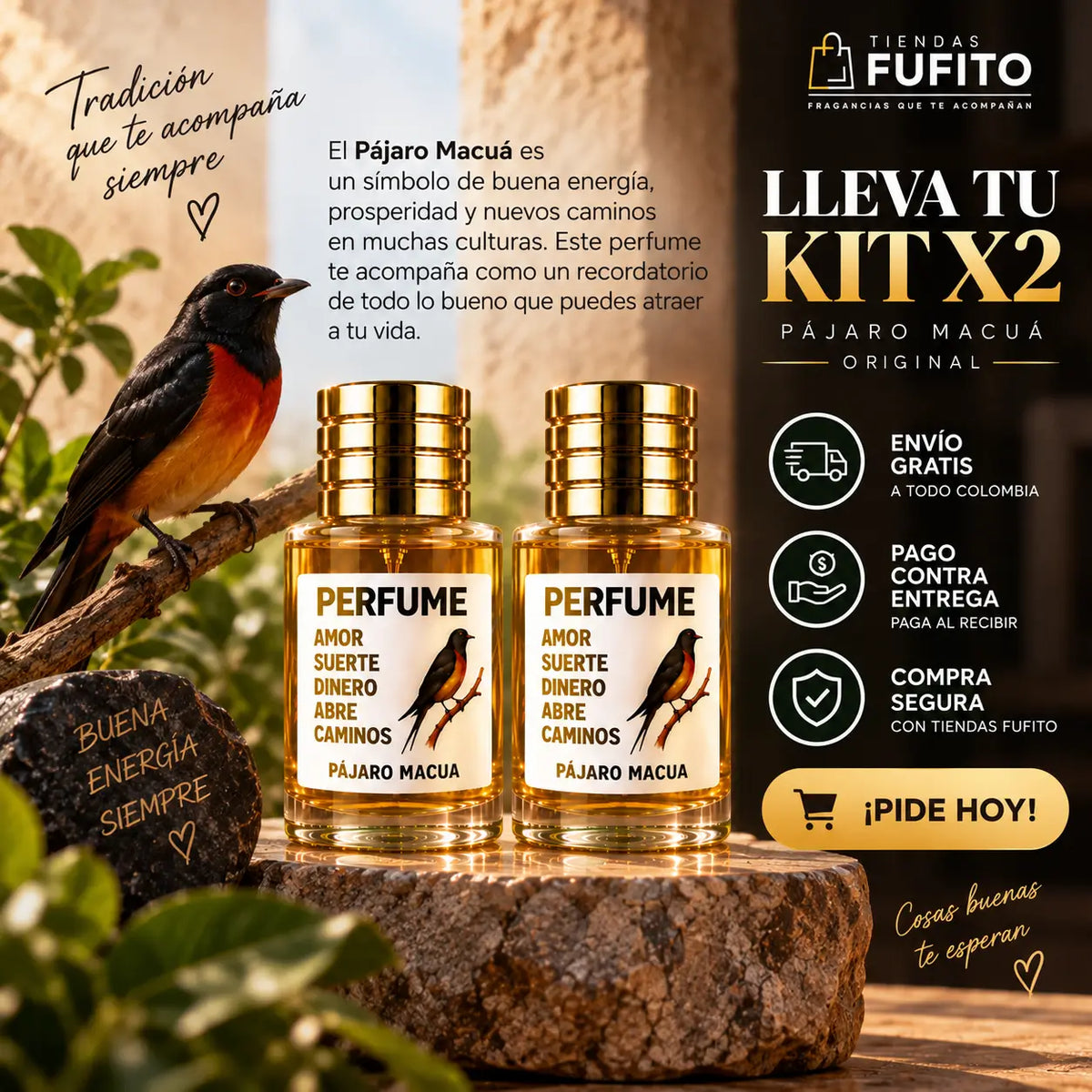 Perfume Original Pajaro Macua 100ml - Atrae cosas buenas a tu vida ✨