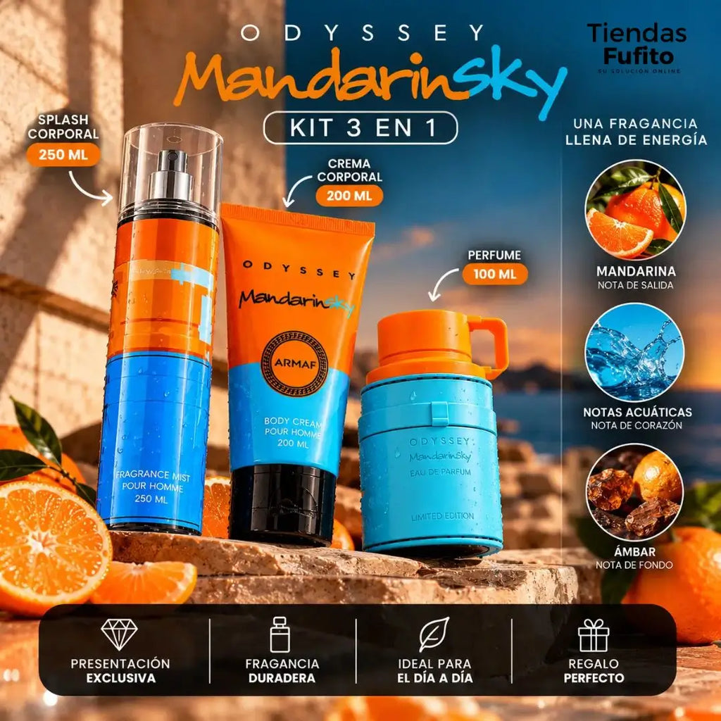 Kit Mandarin Premium 3 en 1 – 550 ml + Presentación de Lujo 🎁