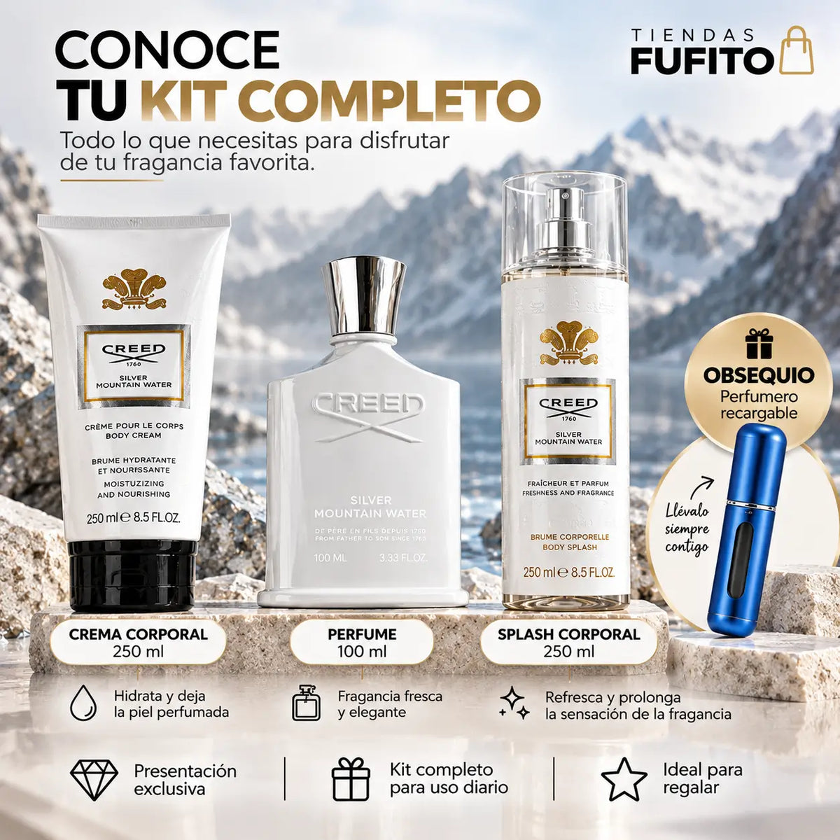 Kit Silver Premium 3 en 1 – 600 ml + obsequio 🤍