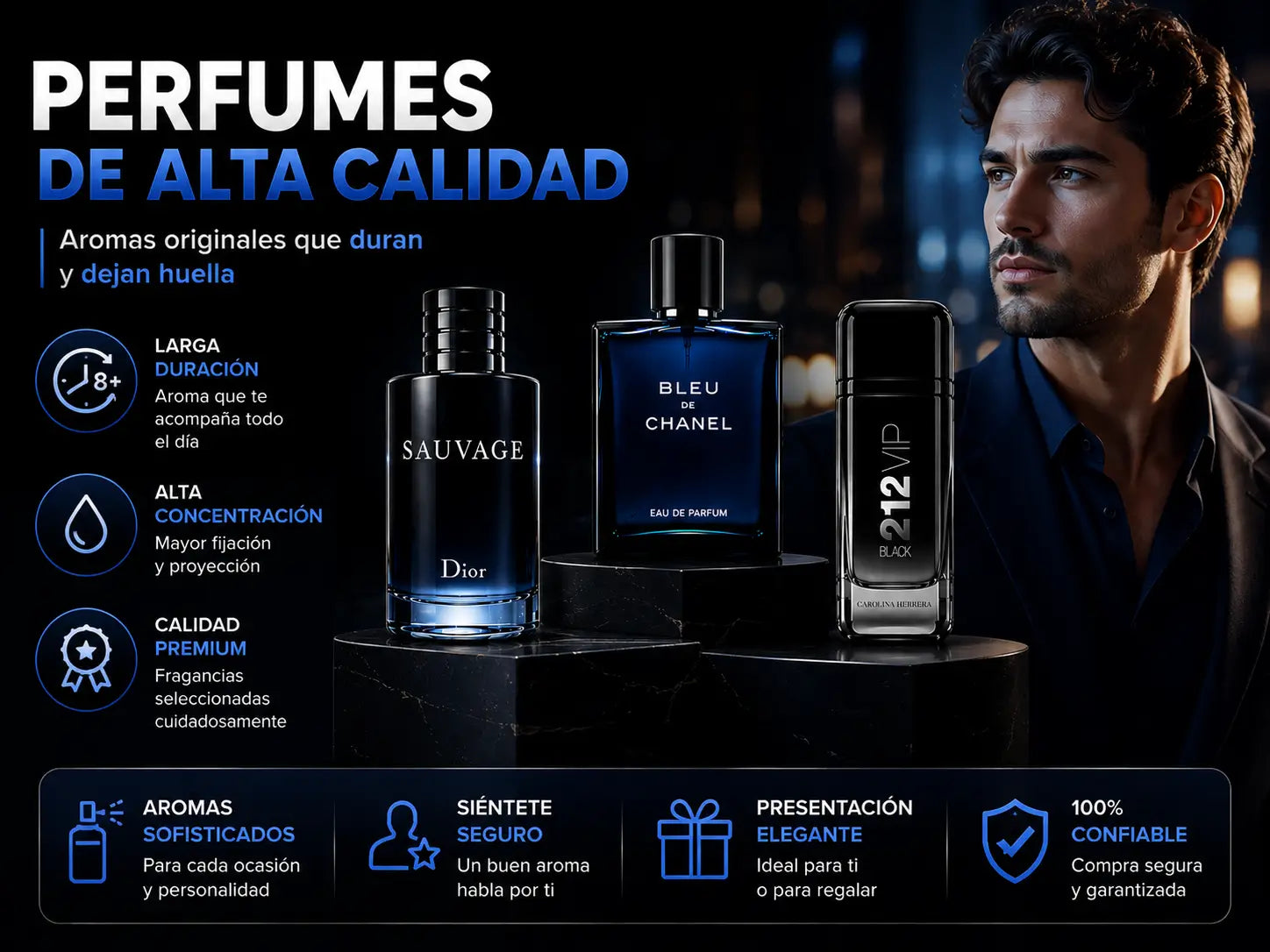 Trío Masculino Importado 3x100ml + 2 Obsequios (Últimas unidades 🚨)