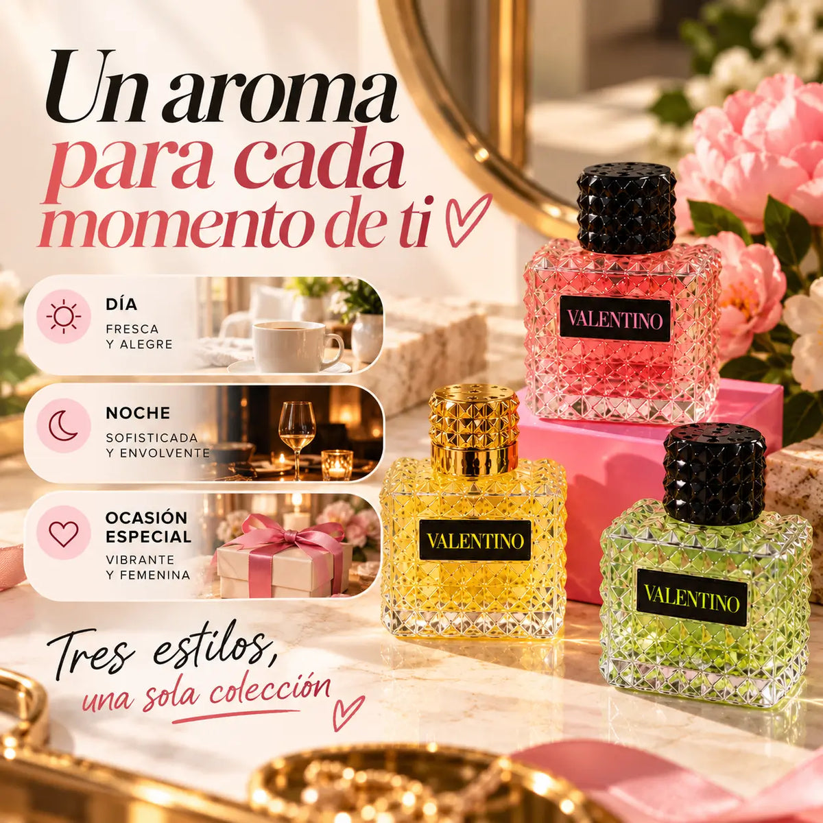 Kit Lujo Donna 3 en 1 – Tres Aromas, Tres Versiones de Ti ✨