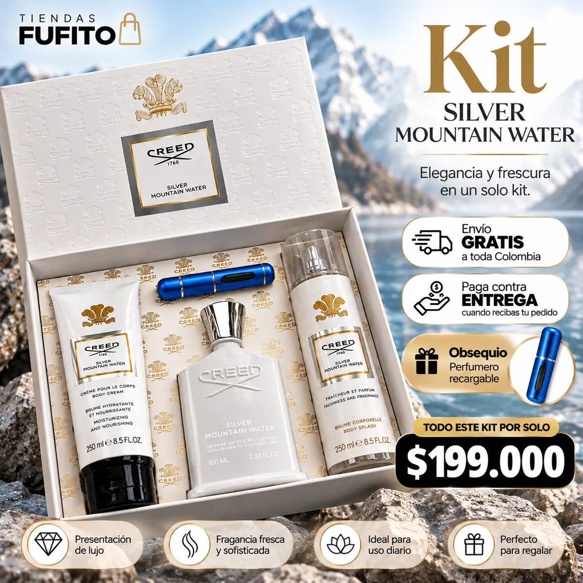 Kit Silver Premium 3 en 1 – 600 ml + obsequio 🤍