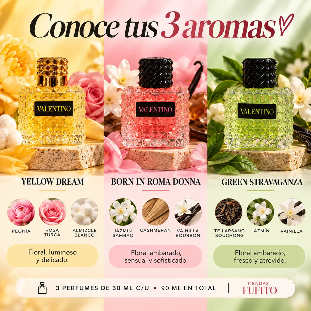 Kit Lujo Donna 3 en 1 – Tres Aromas, Tres Versiones de Ti ✨