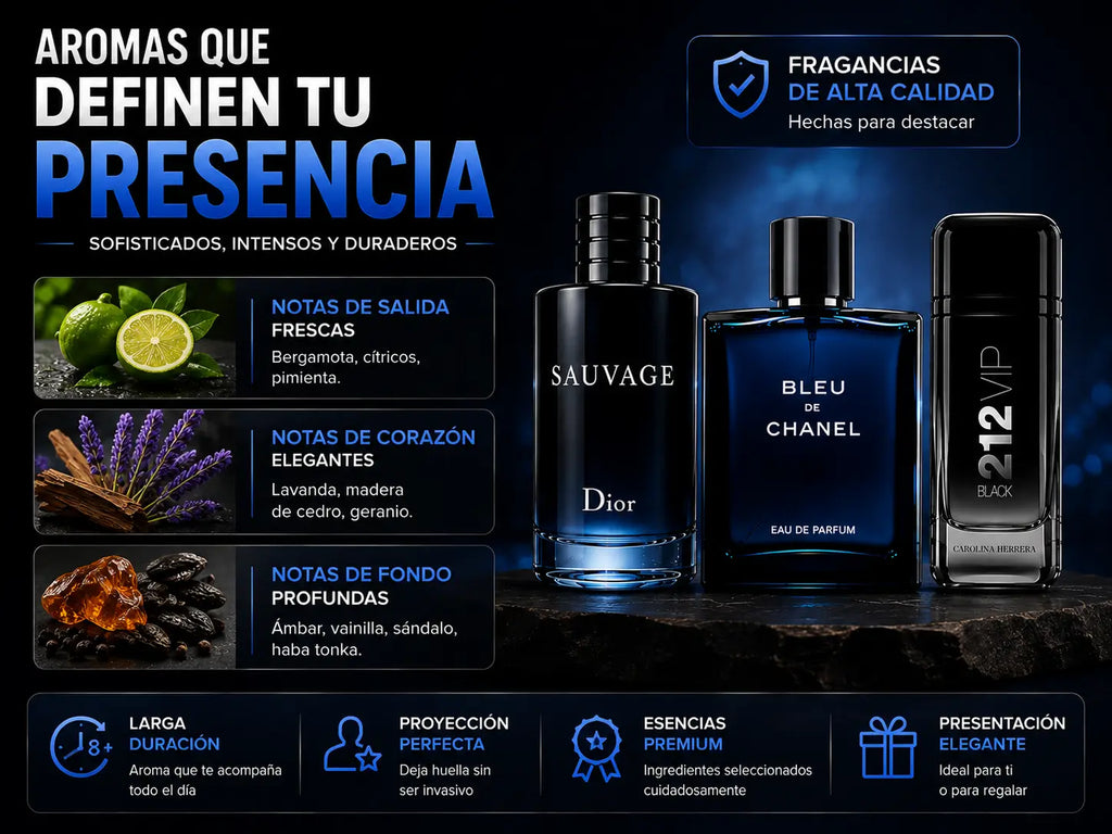 Trío Masculino Importado 3x100ml + 2 Obsequios (Últimas unidades 🚨)